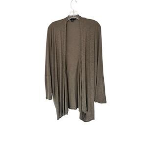 Ronen Chen Cardigan Gray Basic Neutral Open Front Relaxed Lagenlook Size 10